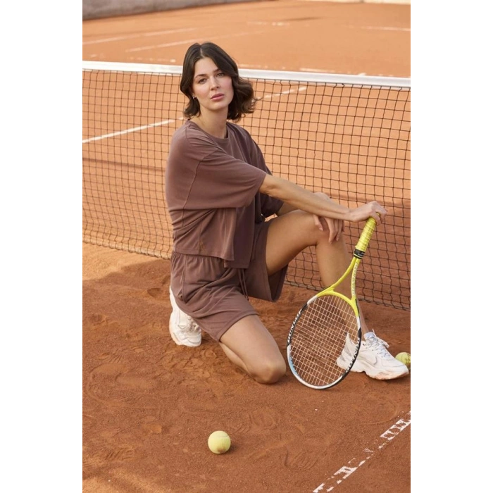 VipMarketim Kısa Kollu Bisiklet Yaka Alt Üst Takım