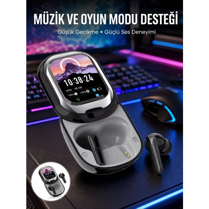 VipMarketim Kişiselleştirilebilir LED Ekranlı Bluetooth Kulaklık – Oyun & Müzik Modlu