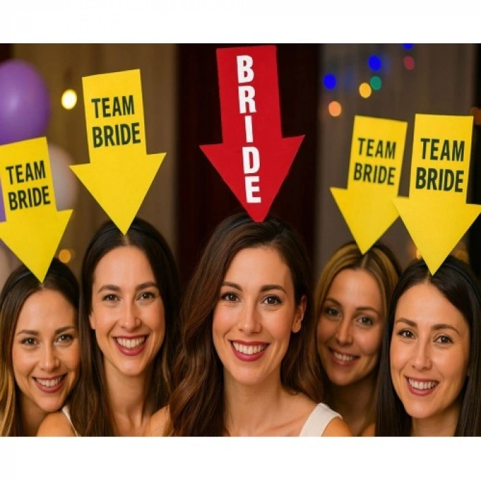 VipMarketim Kişiselleştirilebilir Ok Taç – Üzerine Yazı Yazılabilen Parti Tacı Kırmızı Renk