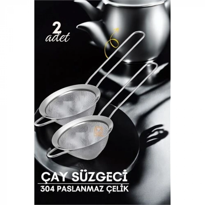 VipMarketim Klasik Çay Süzgeci 304 Paslanmaz Çelik 2 ADET