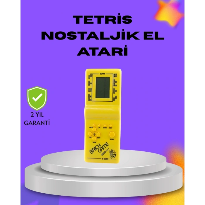 VipMarketim Klasik Tetris Oyunu El Konsolu – Taşınabilir Pil ile Çalışan Retro El Aterisi