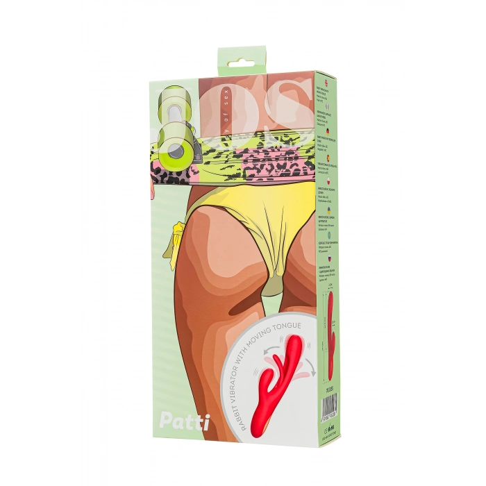 VipMarketim Klitoral uyarıcılı vibratör JOS Patti, hareketli dilli, silikon, kırmızı, 24 cm