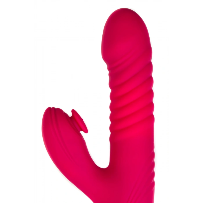 VipMarketim Klitoral Uyarıcılı Vibratör Jos Seri, Silikon, Pembe, 22 Cm