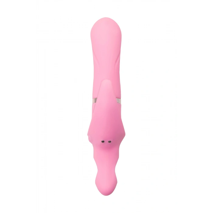 VipMarketim Klitoral uyarıcılı vibratör JOS Twistme, silikon, pembe, 19,5 cm
