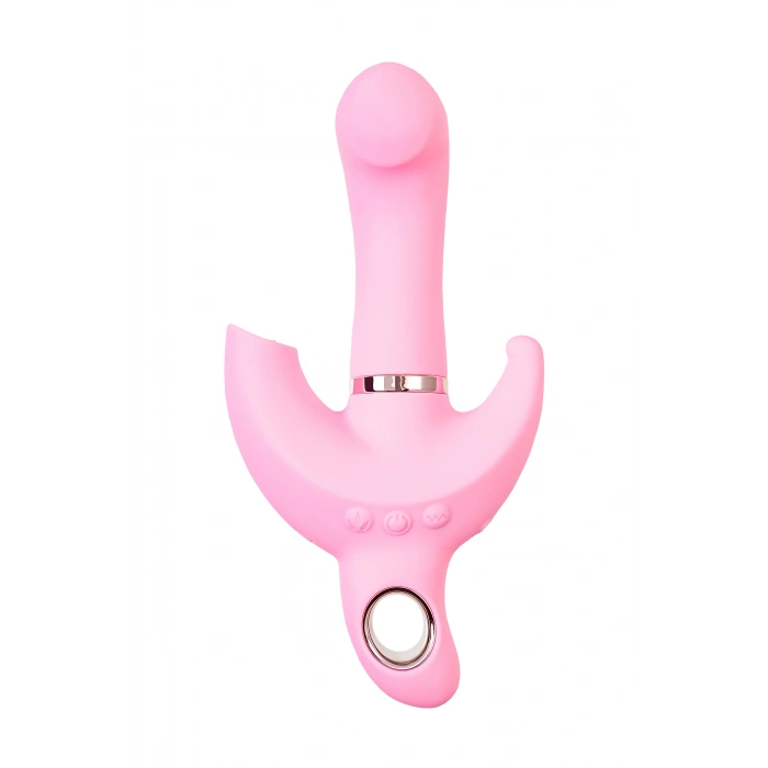VipMarketim Klitoral uyarıcılı vibratör JOS Twistme, silikon, pembe, 19,5 cm