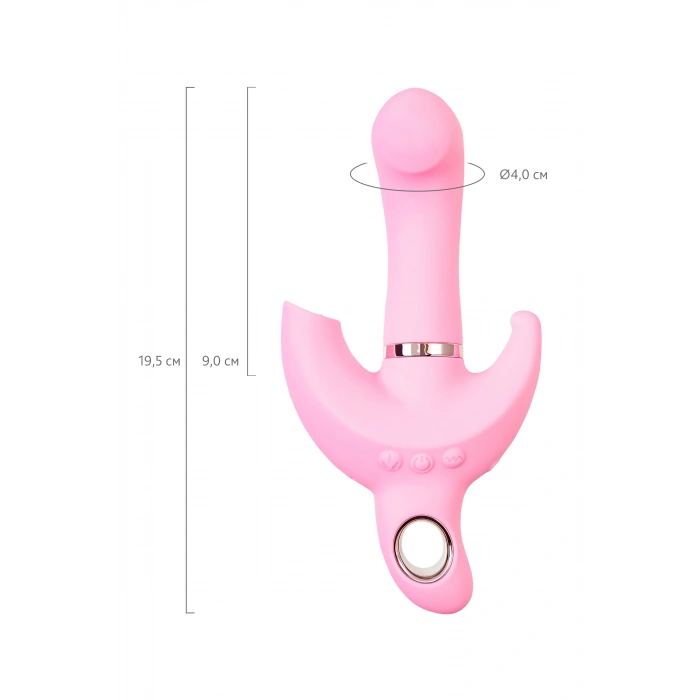 VipMarketim Klitoral Uyarıcılı Vibratör Jos Twistme, Silikon, Pembe, 19,5 Cm