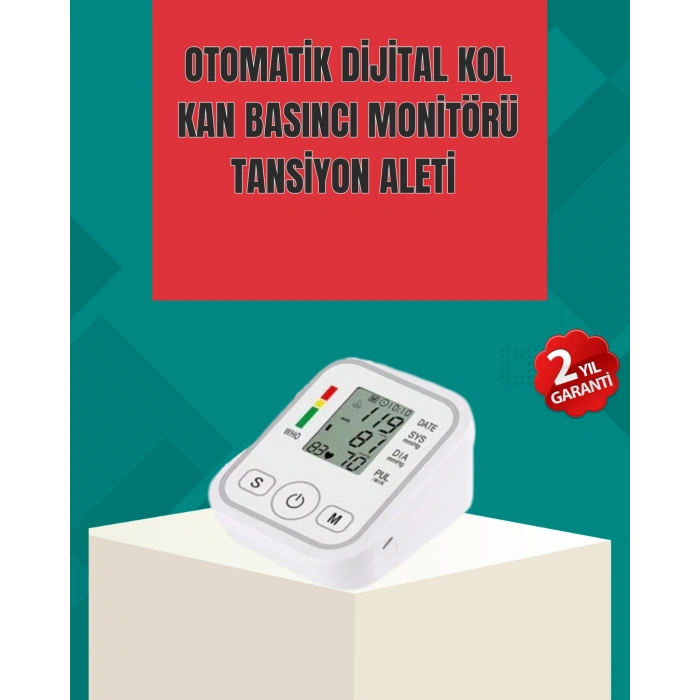 VipMarketim Kol Tipi LCD Ekranlı Elektronik Tansiyon Monitörü