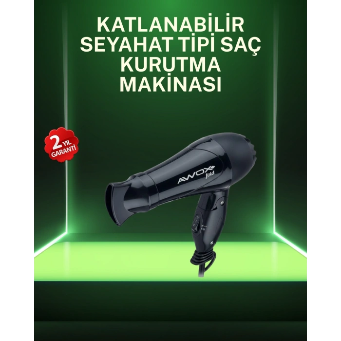 VipMarketim Kompakt Katlanabilir Saç Kurutma Makinesi Ev ve Seyahat Uyumlu