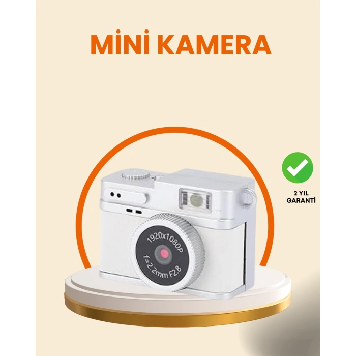 VipMarketim Kompakt Mini Kamera Retro Tasarım 128GB Hafıza 1080P Video