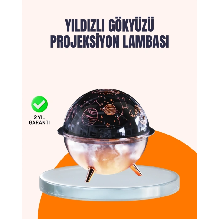 VipMarketim Kozmik Işık Efektli Projeksiyonlu Nemlendirici Gece Işığı
