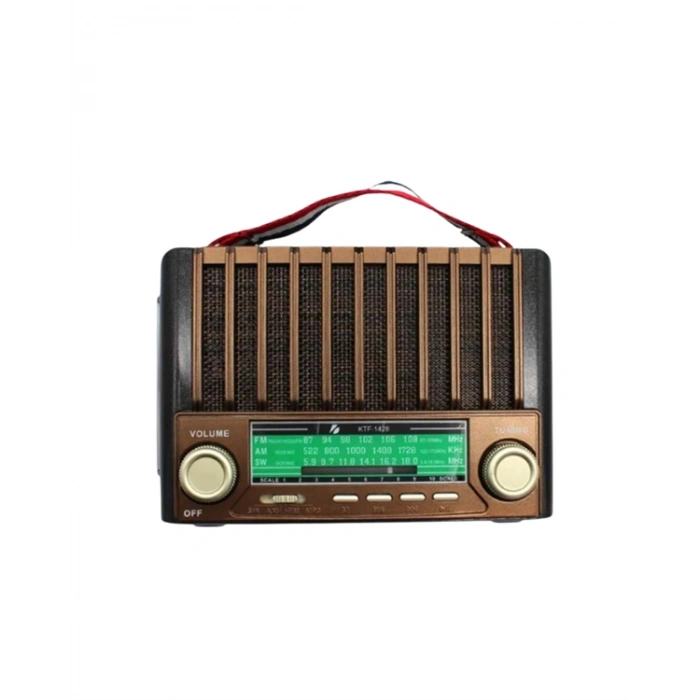 VipMarketim KTF-1428 Solar Panel Destekli Şarjlı Bluetooth Hoparlör – FM/AM/SW Radyo AUX ve TF Kart Girişli