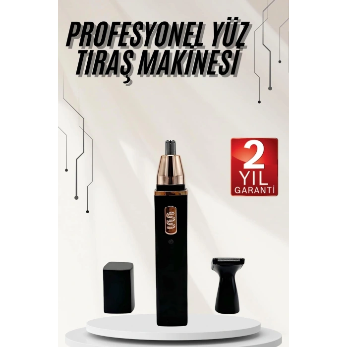VipMarketim Kulak Burun Tıraş Makinesi Taşınabilir Şarjlı 3 Başlıklı Uzun Ömürlü