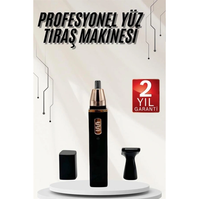 VipMarketim Kulak Burun Tıraş Makinesi Taşınabilir Şarjlı 3 Başlıklı Uzun Ömürlü