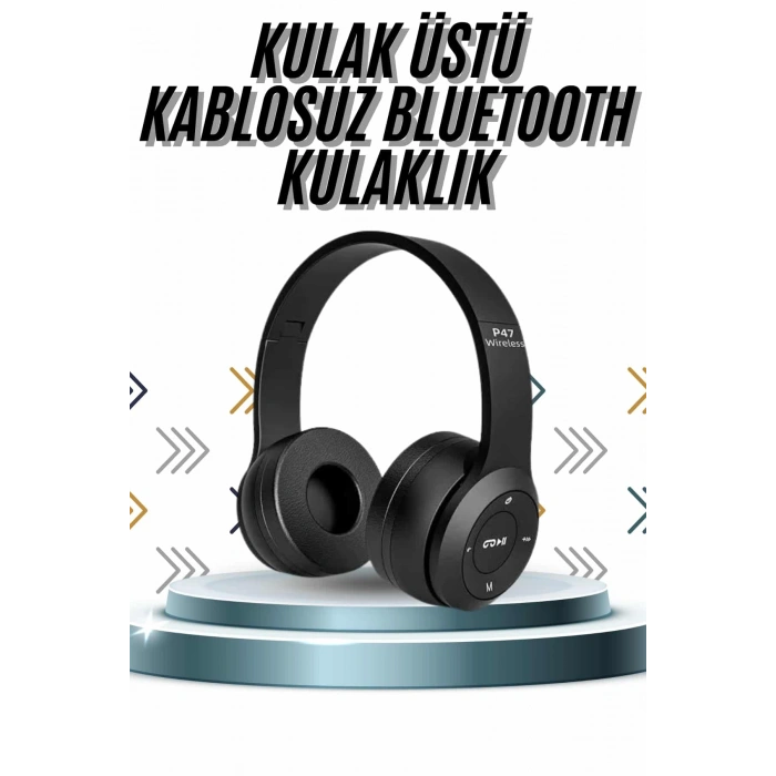 VipMarketim Kulak Üstü Bluetooth Kulaklık Yüksek Ses Kaliteli Ayarlanabilir
