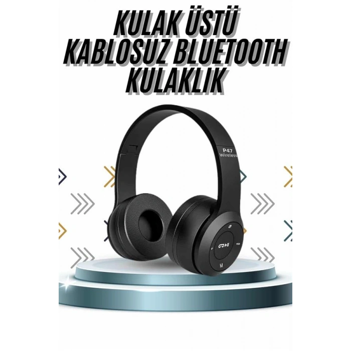 VipMarketim Kulak Üstü Bluetooth Kulaklık Yüksek Ses Kaliteli Ayarlanabilir