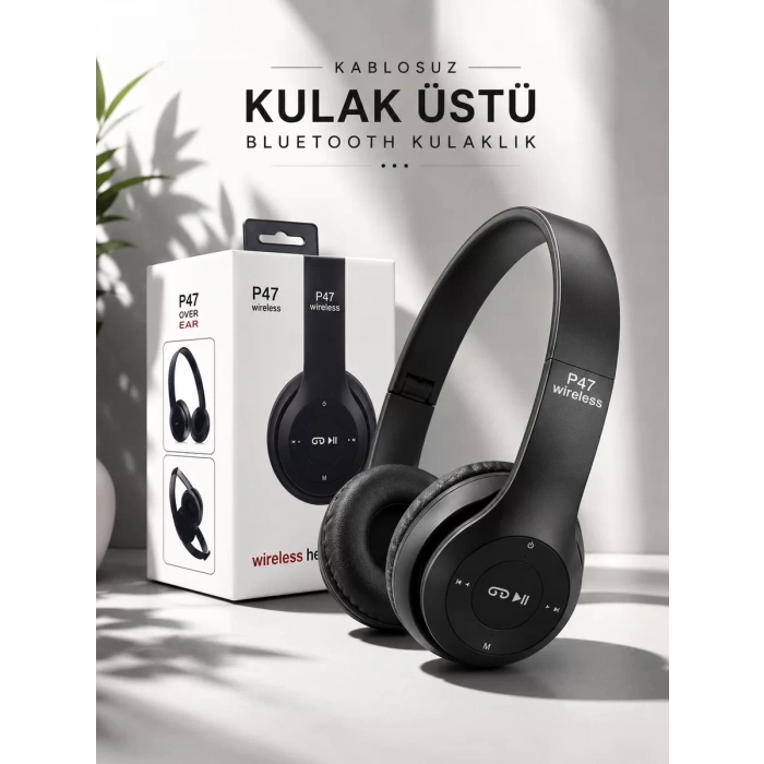 VipMarketim Kulak Üstü TF Kart ve AUX Destekli Ergonomik Bluetooth Kulaklık