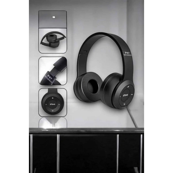 VipMarketim Kulak Üstü TF Kart ve AUX Destekli Ergonomik Bluetooth Kulaklık