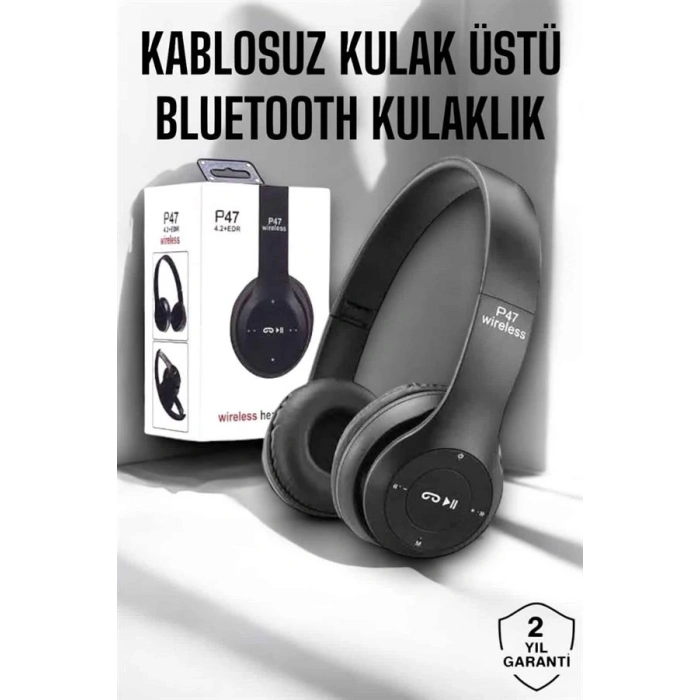 VipMarketim Kulak Üstü TF Kart ve AUX Destekli Ergonomik Bluetooth Kulaklık