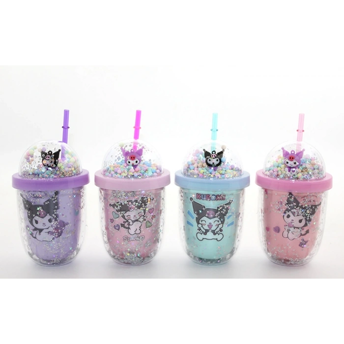 VipMarketim Kuromi Figürlü Pipetli Kapaklı Kupa Bardak