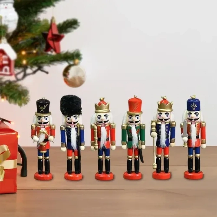 VipMarketim Kurşun Asker Ahşap Dekoratif Set 6lı, 13 cm