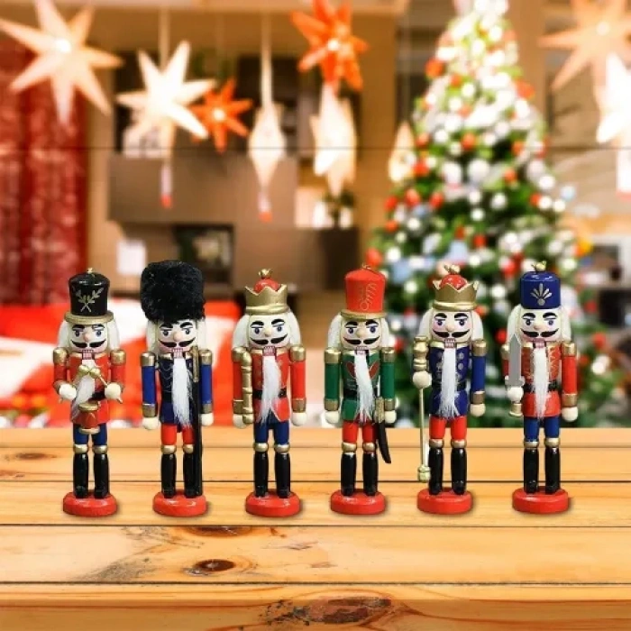 VipMarketim Kurşun Asker Ahşap Dekoratif Set 6lı, 13 cm