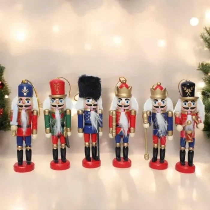 VipMarketim Kurşun Asker Ahşap Dekoratif Set 6lı, 13 cm