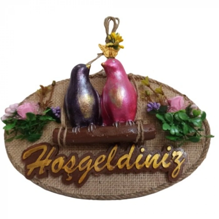 VipMarketim Kuş Tasarımlı Hoşgeldiniz Kapı Süsü