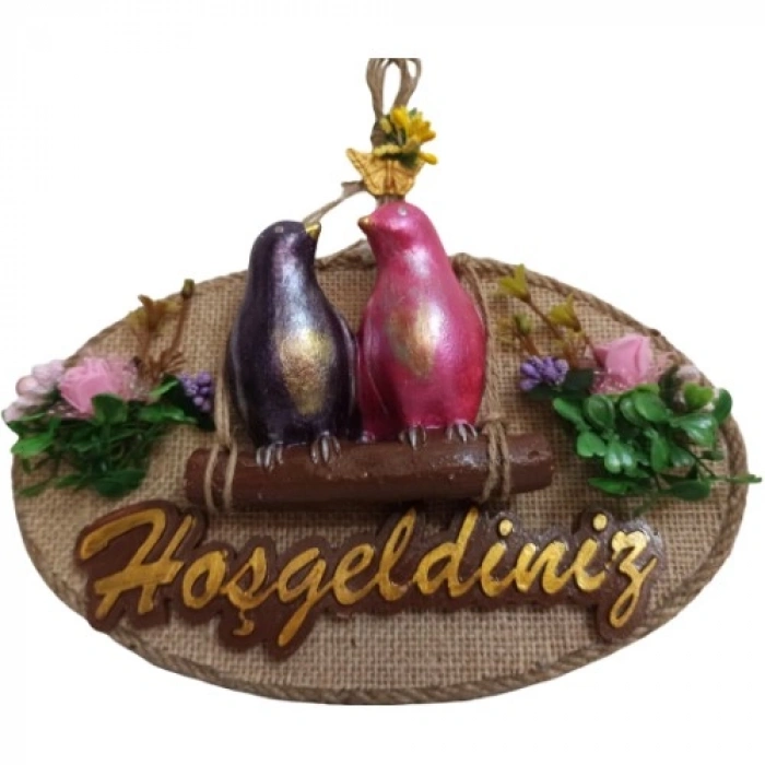 VipMarketim Kuş Tasarımlı Hoşgeldiniz Kapı Süsü