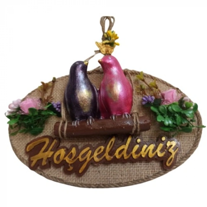 VipMarketim Kuş Tasarımlı Hoşgeldiniz Kapı Süsü