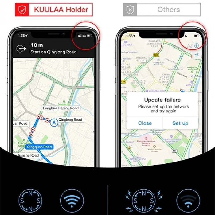 VipMarketim Kuulaa 360 Dönebilen Mıknatıslı Araç Havalandırma Telefon Tutucu-(5775)