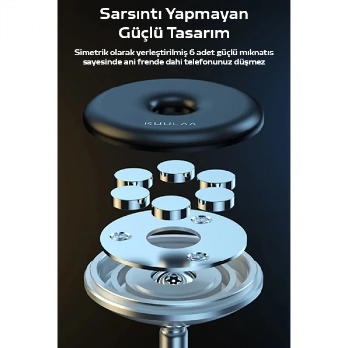 VipMarketim KUULAA Güçlü Mıknatıslı Manyetik Standlı Cep Telefon Araç Tutucu-(5775)