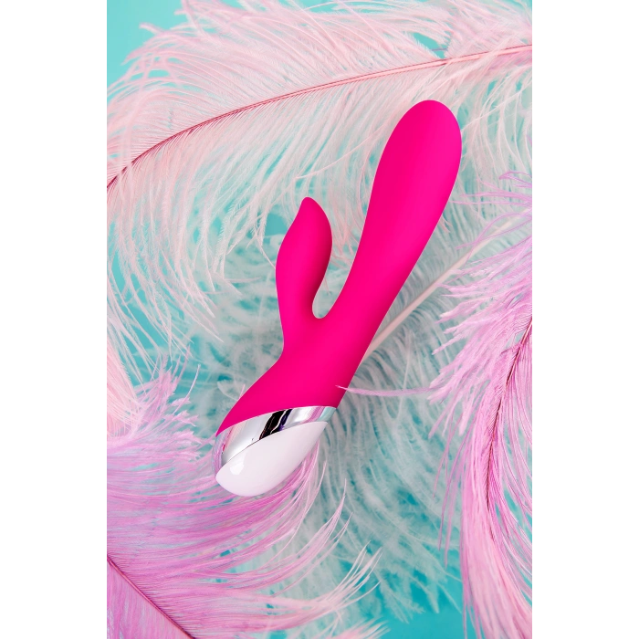 VipMarketim LEROİNA klitoral stimülatörlü vibratör, silikon, pembe, 19 cm