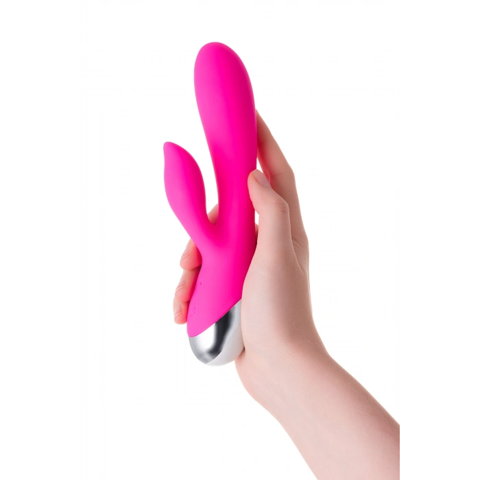 VipMarketim LEROİNA klitoral stimülatörlü vibratör, silikon, pembe, 19 cm