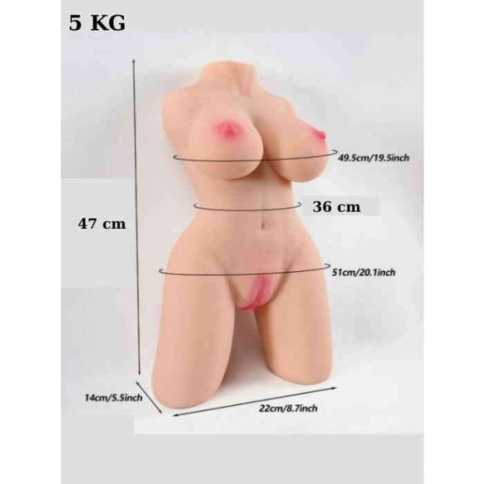 VipMarketim L-Join Gerçekçi 5 Kg Yarım Vücut Vajina Mastürbatör