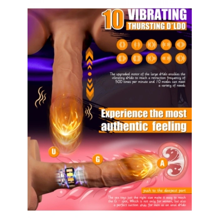 VipMarketim L-Join Gerçekçi İleri Geri Haraketli Titreşimli 5 Kg Kalça Vajina Dildo Mastürbatör