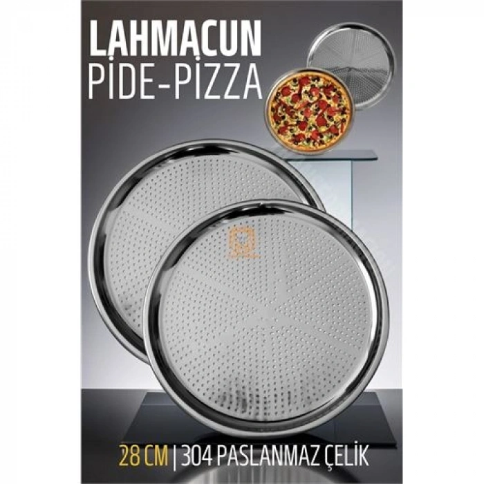 VipMarketim Lahmacun Pizza Pide Pişirme Tepsisi 28 CM 2 li SET