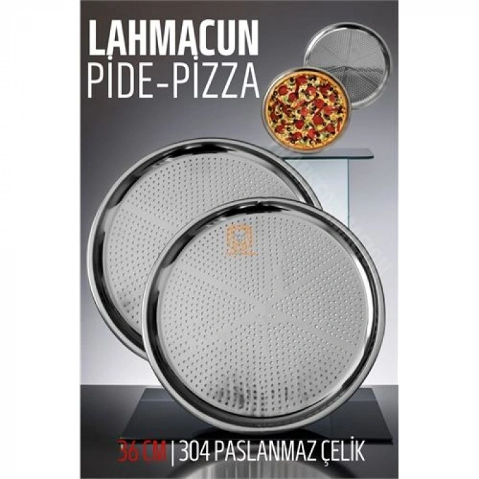 VipMarketim Lahmacun Pizza Pide Pişirme Tepsisi 36 CM 2 li SET
