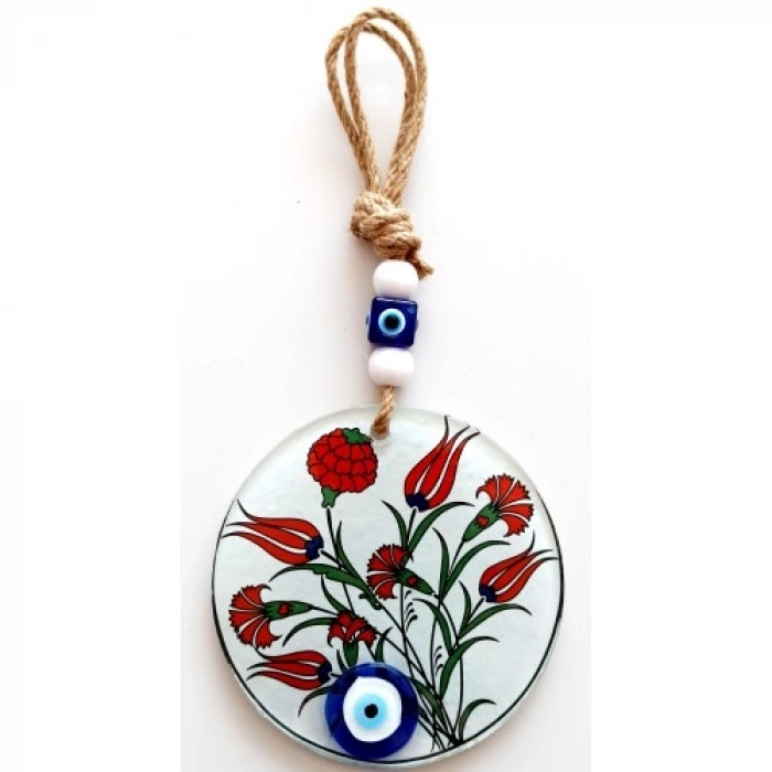 VipMarketim Lale Çiçeği Desenli Füzyon Cam Duvar Dekoru