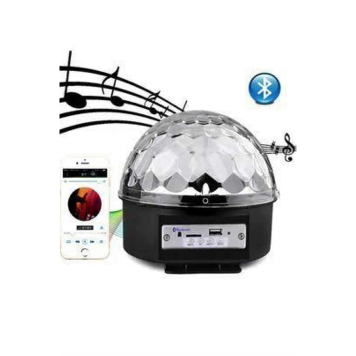 VipMarketim Led Işık Disko Topu Bluetooth Hoparlörlü USB Müzik Çalar Kumandalı