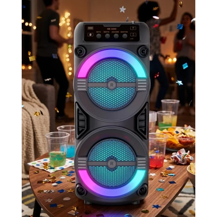 VipMarketim LED Işıklı Kablosuz Bluetooth Hoparlör USB TF Kart Destekli