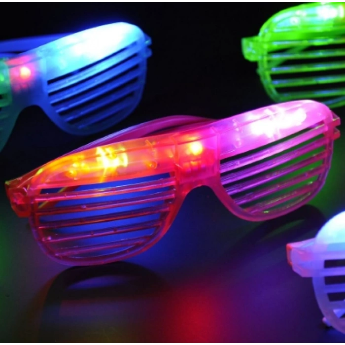 VipMarketim Led Işıklı Renkli Panjur Gözlük 12 Adet