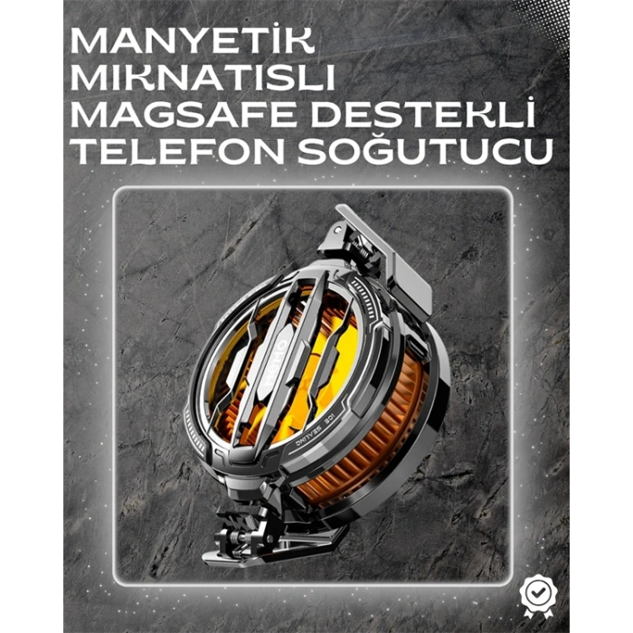 VipMarketim LED Işıklı Telefon Soğutucu | Ultra Sessiz Fan | Mıknatıslı ve Aparatlı Bağlantı