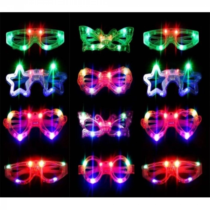 VipMarketim Led Işıklı Yanar Söner Parti Gözlüğü Seti 12 Adet