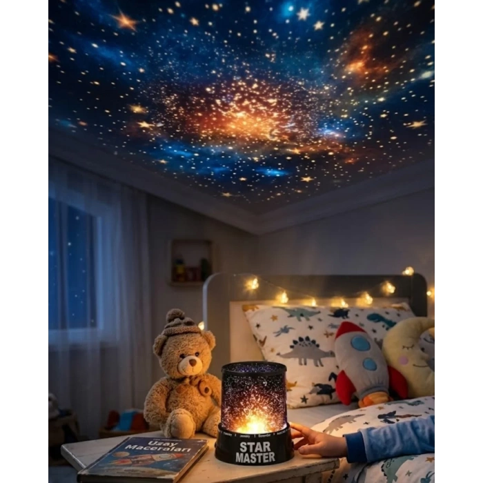 VipMarketim LED Yıldız Projeksiyon Lambası Romantik Oda Atmosfer Işığı