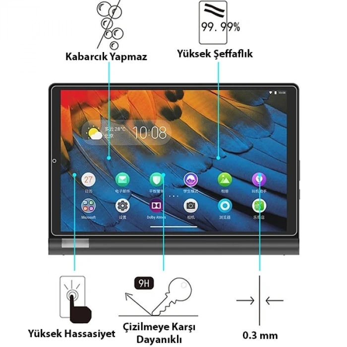 VipMarketim Lenovo Yoga Tab 5 10.1 Tempered Kırılmaz Cam Ekran Koruyucu-(5775)