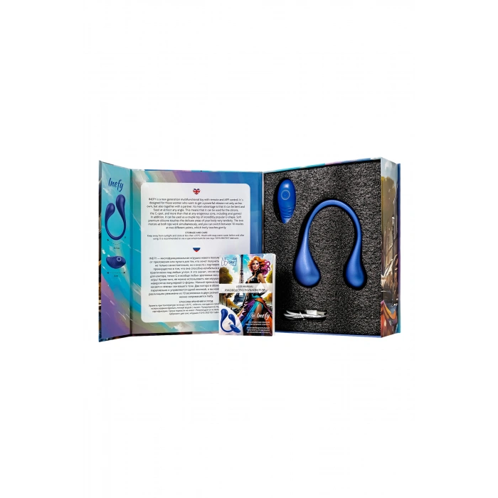 VipMarketim L’Eroina APP INEFY Çok Fonksiyonlu Vibratör, Kumanda ve Uygulama Kontrollü, Silikon, Mavi, 26.5 cm