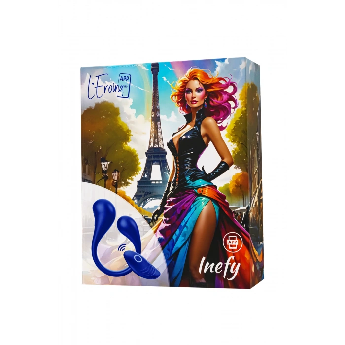 VipMarketim L’eroina App Inefy Çok Fonksiyonlu Vibratör, Kumanda Ve Uygulama Kontrollü, Silikon, Mavi, 26.5 Cm