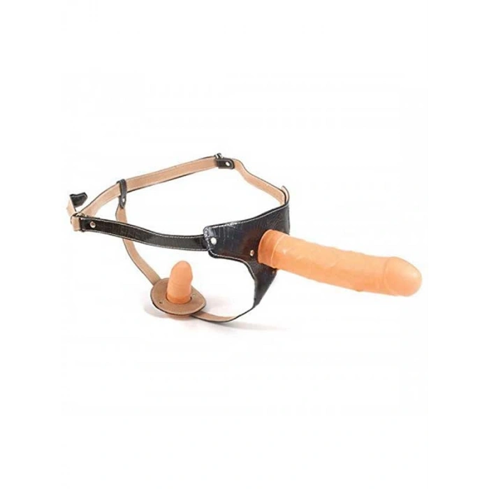 VipMarketim Lesbian Lover Çift Taraflı Belden Bağlamalı Protez Penis - Ten