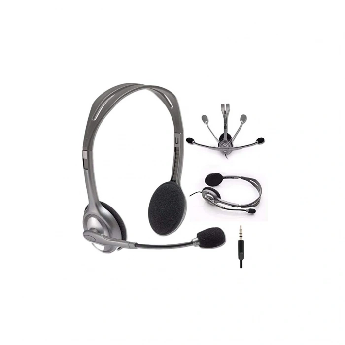 VipMarketim LOGITECH H110 981-000271 35mm Jac Çağrı Merkezi Ofis Toplantı Konuşmacı Tipi Microfonlu Kulaklık(1923)