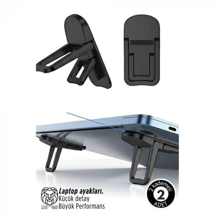 VipMarketim Lukas Schneider Serisi 2’li Siyah Laptop Standı - Ergonomik 2 Kademeli Yükseltici 722893